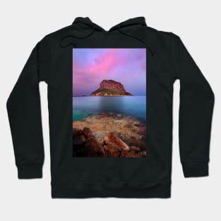 The rock of Monemvasia under a purple sky Hoodie